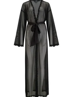 Pour Moi Black Boudoir Mesh & Lace Maxi Gown Sale