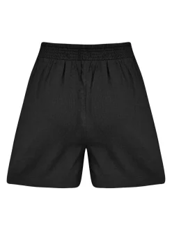 Pour Moi Bree High Waist Elasticated Shorts Black Clearance