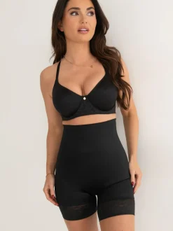 Pour Moi Effortless Tummy Control Thigh Slimmer Shapewear Black