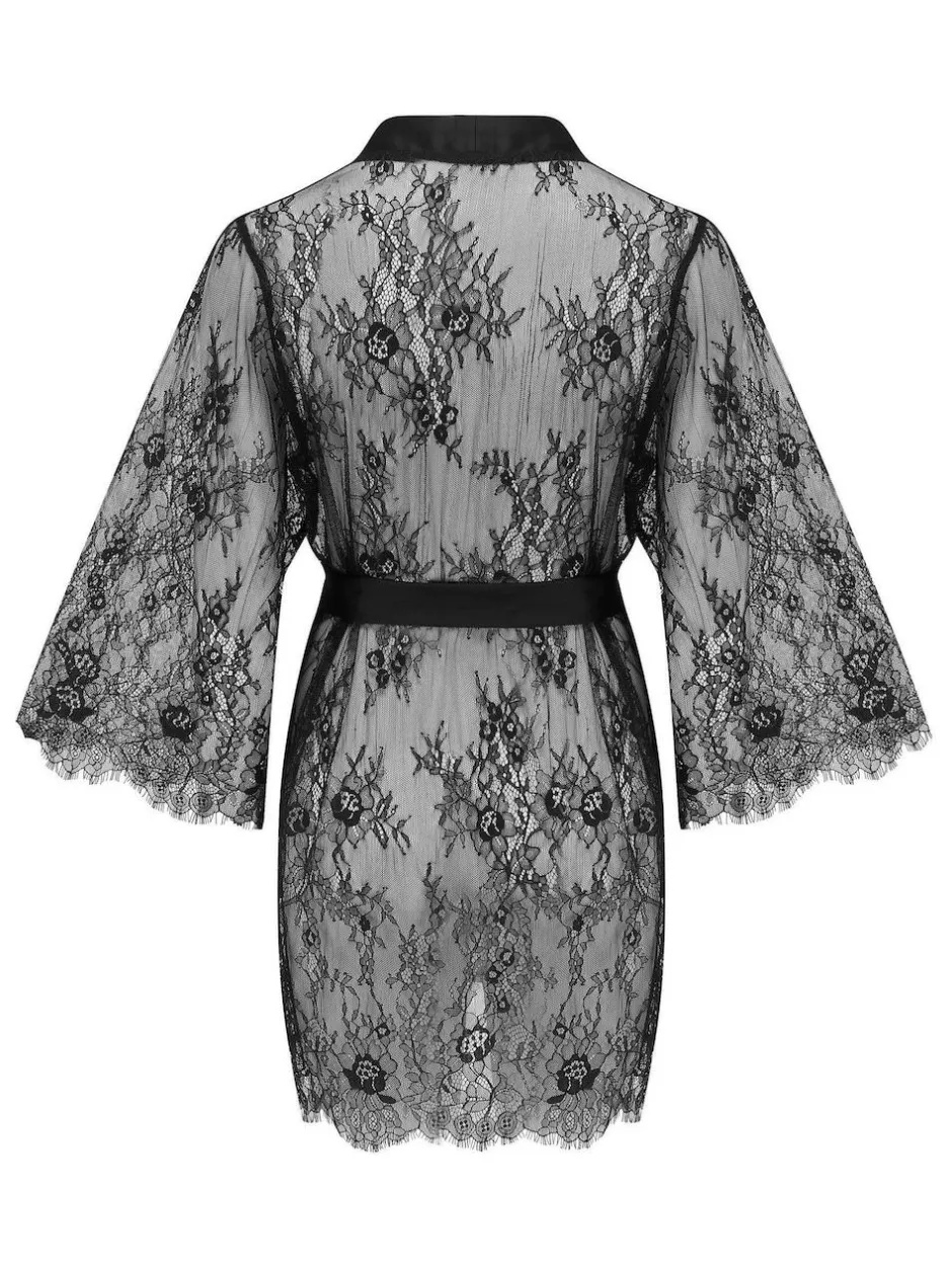 Pour Moi Black For Your Eyes Only Lace Robe Discount