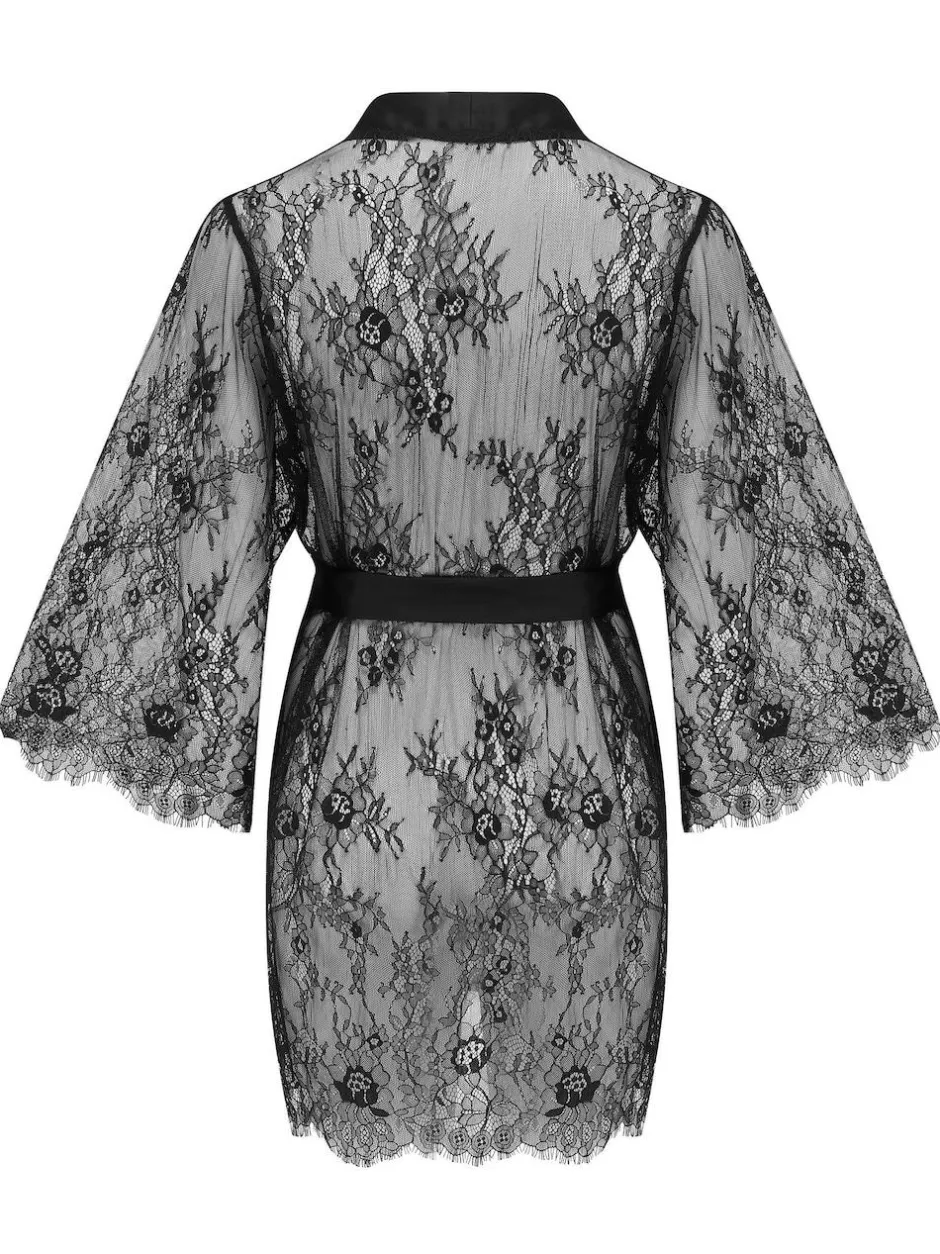 Pour Moi Black For Your Eyes Only Lace Robe Discount
