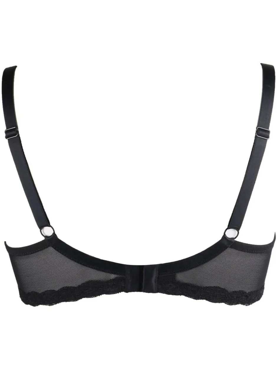 Pour Moi Black Luxe Linear Contour Lightly Padded Bra New