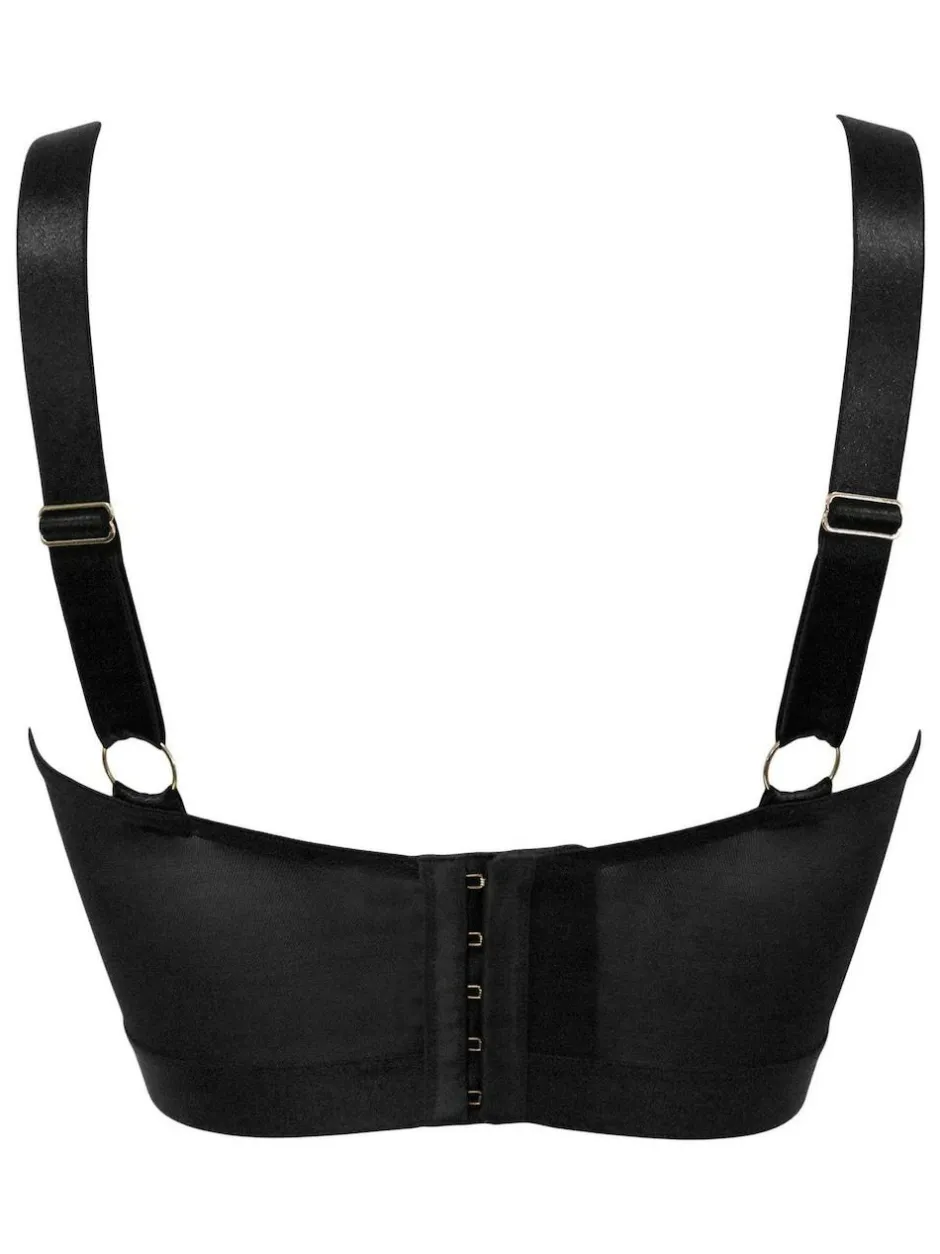 Pour Moi Non Padded India Embroidery Underwired Bustier Bra Black Online