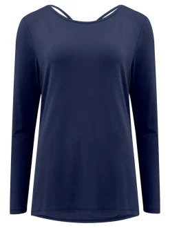 Pour Moi Cross Back Jersey Yoga Top Blue