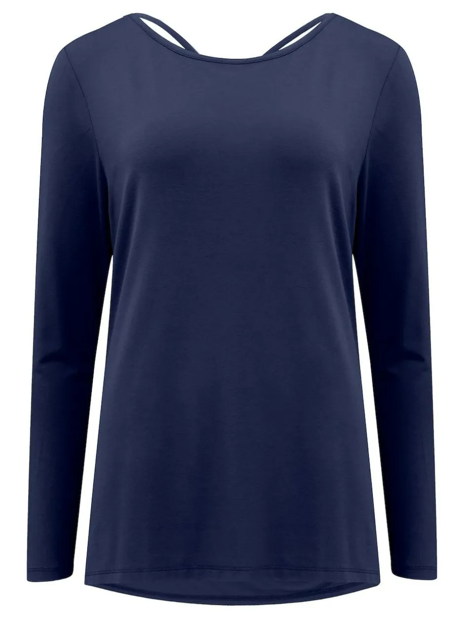 Pour Moi Cross Back Jersey Yoga Top Blue