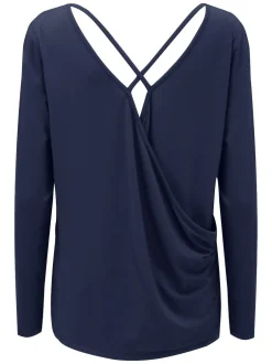 Pour Moi Cross Back Jersey Yoga Top Blue