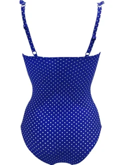 Pour Moi Sicily Tummy Control Frill Swimsuit Blue Online