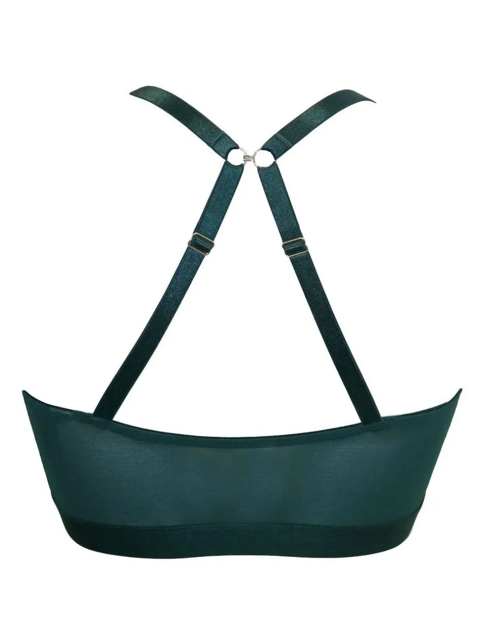 Pour Moi India Front Fastening Underwired Bralette Green Online