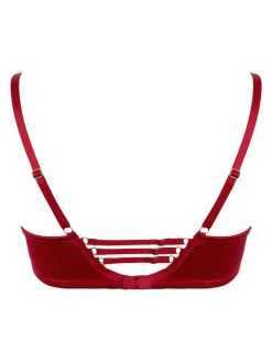 Pour Moi Red All Yours Satin and Mesh Front Fastening Bra New