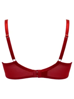 Pour Moi Red Non Padded Underwired Fleur Balconette Bra New