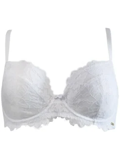 Pour Moi Non-Padded India Eyelash Lace Bra White New