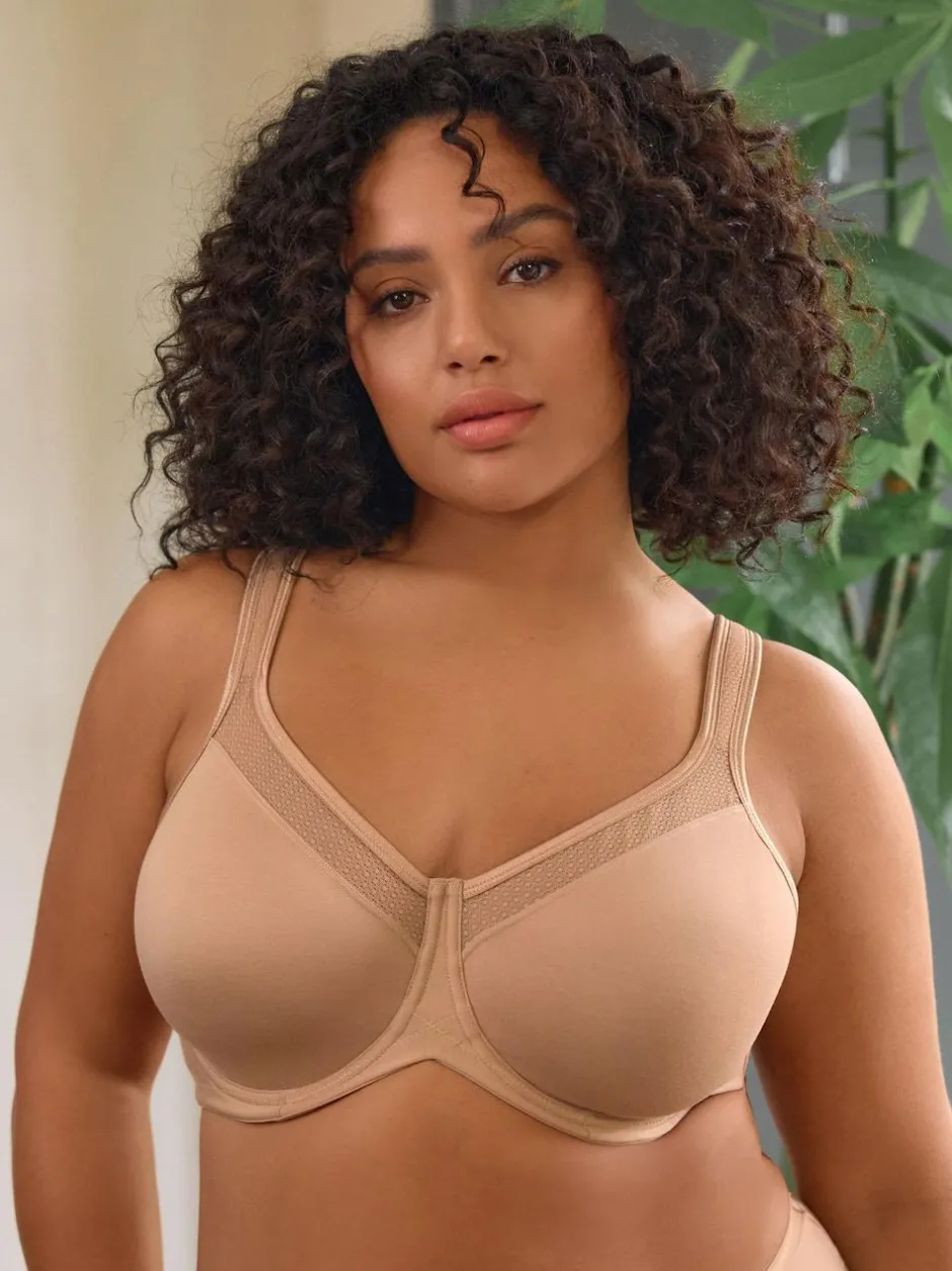 Next F-K Ultimate Support Cotton Minimiser Padded Strap Bra Praline Nude Discount
