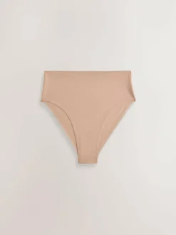 Next High Rise High Leg No VPL Tummy Control Shaping Knickers Praline Nude Hot