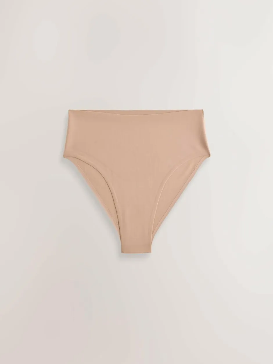 Next High Rise High Leg No VPL Tummy Control Shaping Knickers Praline Nude Hot
