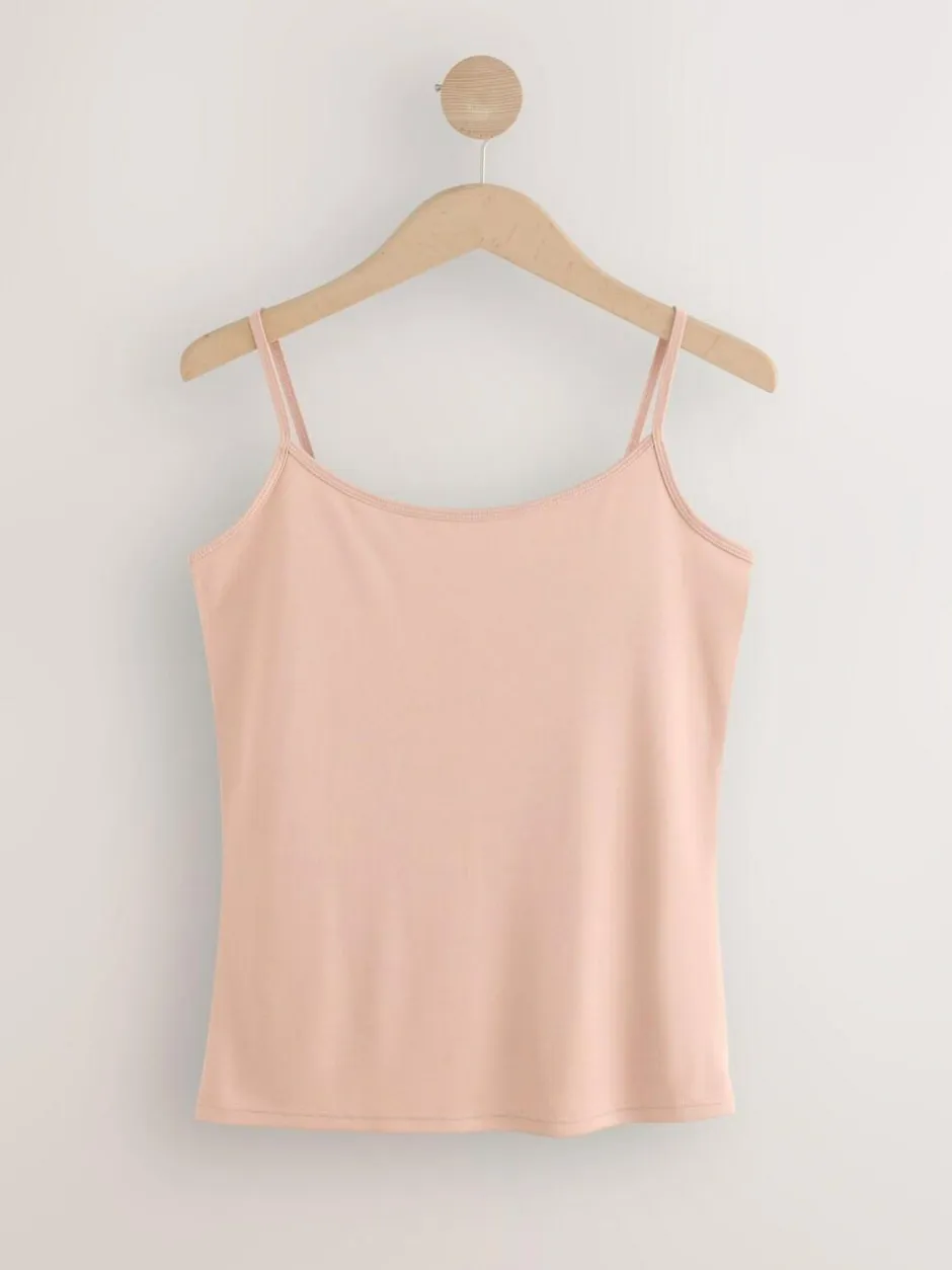 Next Microfibre Comfort Strappy Vest Praline Nude New