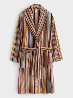 PS Paul Smith Black Signature Stripe Logo Robe