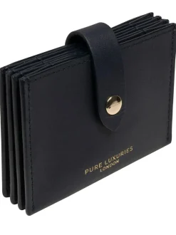 Pure Luxuries London 'Allie' Leather Accordion Card Holder Blue Hot