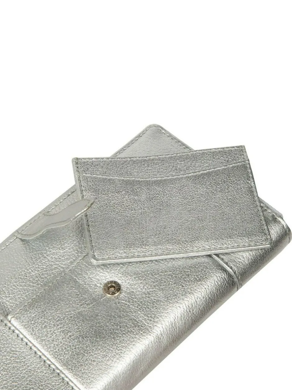 Pure Luxuries London April Leather Purse Silver Outlet