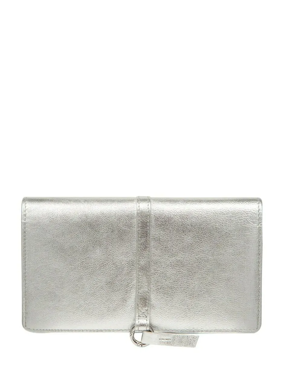 Pure Luxuries London Isla Leather Purse Silver Hot