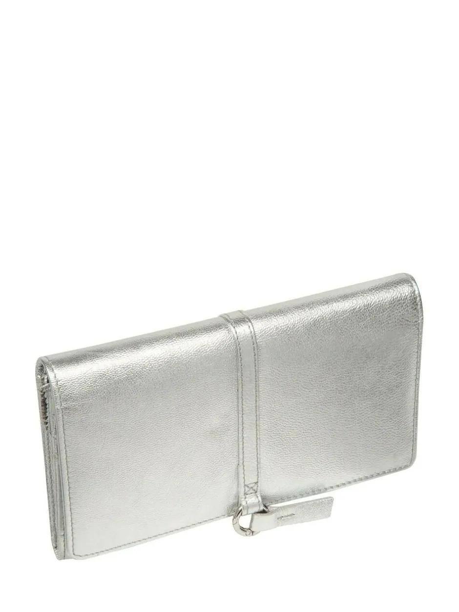 Pure Luxuries London Isla Leather Purse Silver Hot