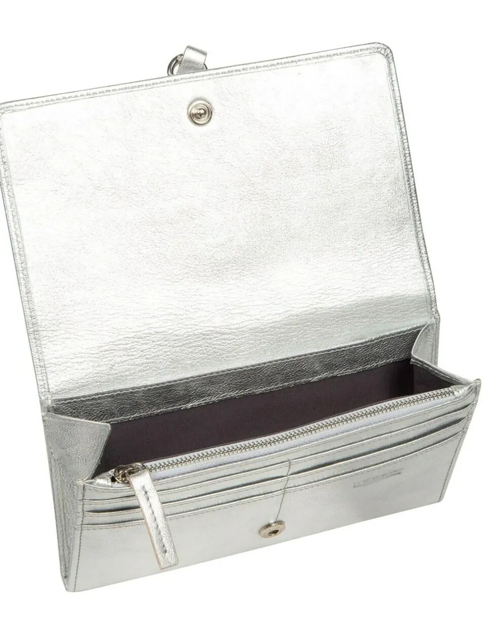 Pure Luxuries London Isla Leather Purse Silver Hot