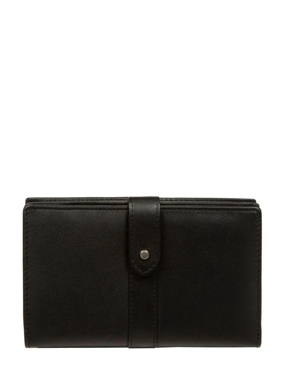 Pure Luxuries London 'Jade' Leather Purse Black Discount