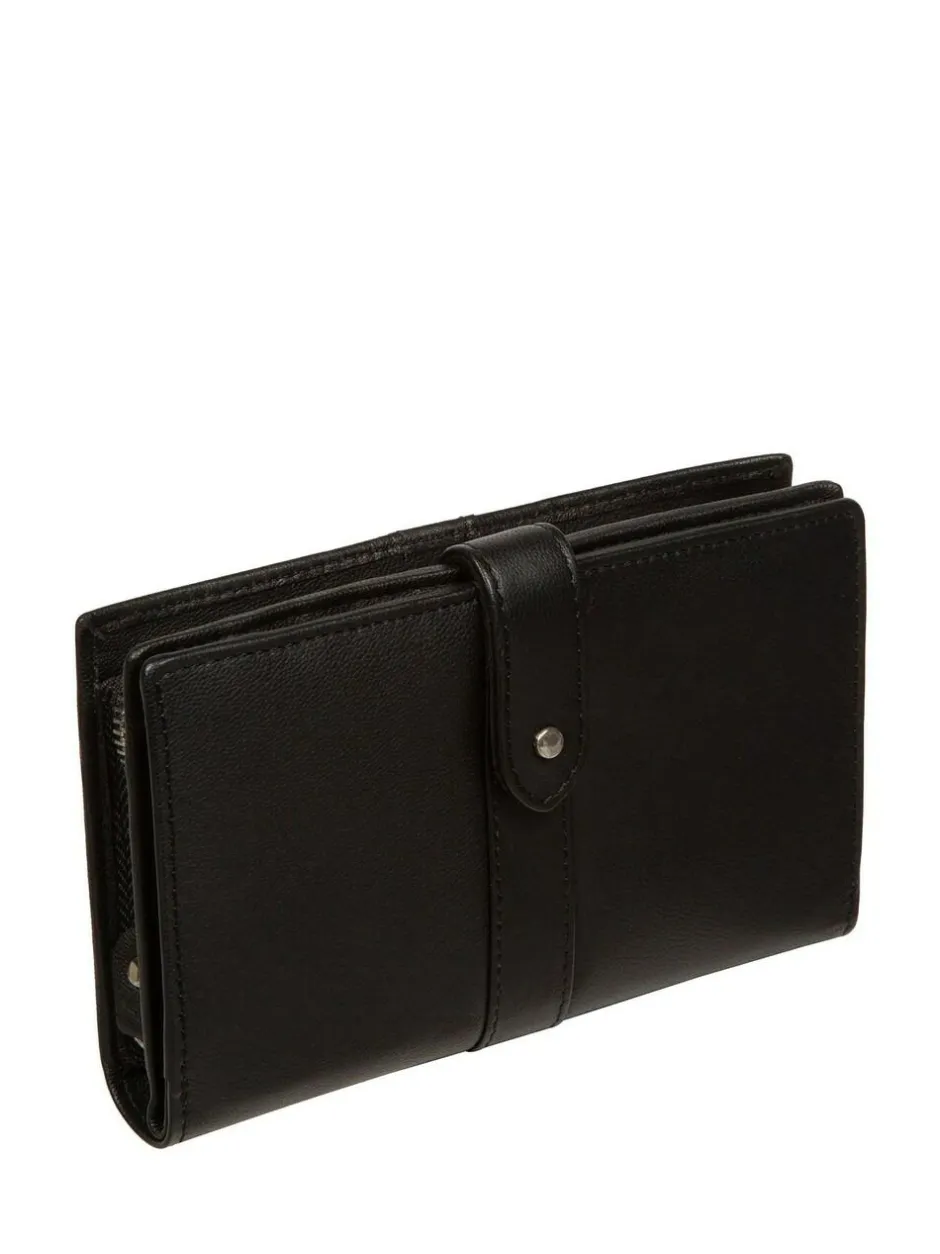 Pure Luxuries London 'Jade' Leather Purse Black Discount