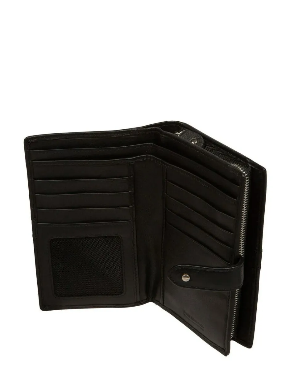 Pure Luxuries London 'Jade' Leather Purse Black Discount