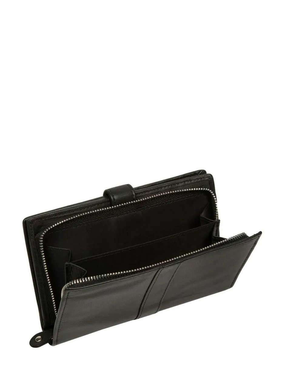 Pure Luxuries London 'Jade' Leather Purse Black Discount