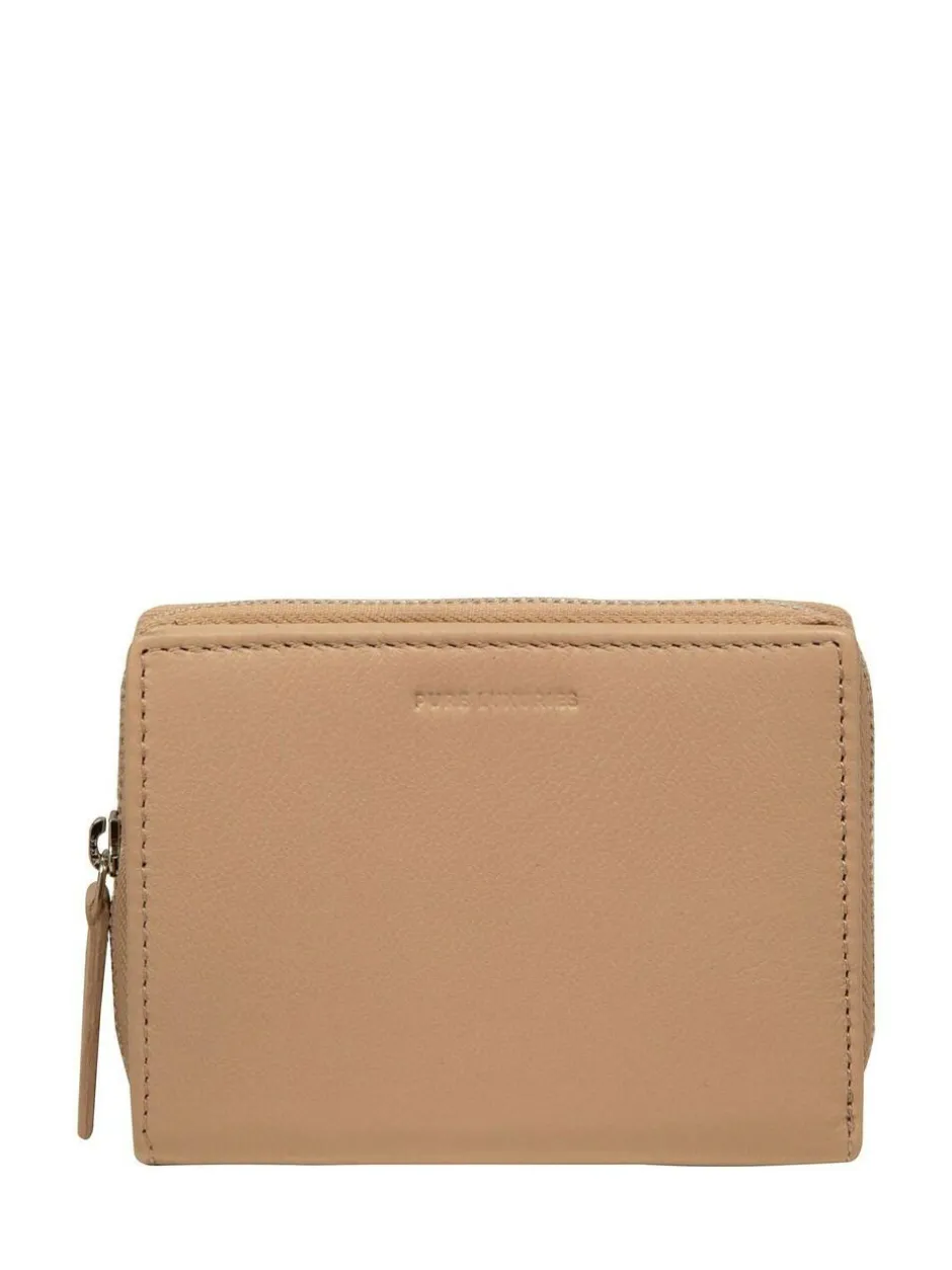Pure Luxuries London 'Leah' Leather Purse Natural Sale