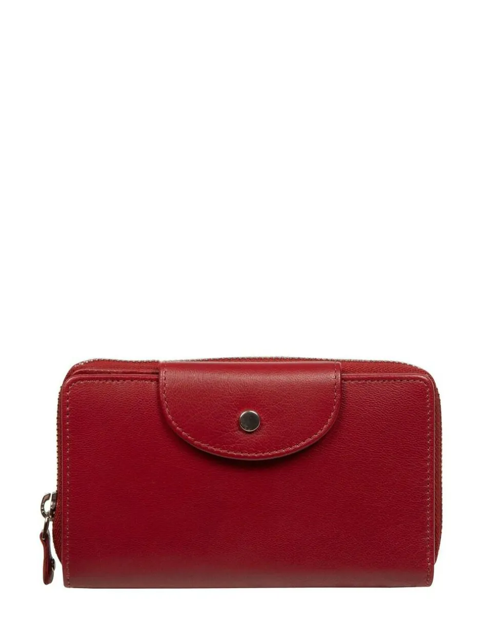 Pure Luxuries London 'Tara' Leather Purse Red New