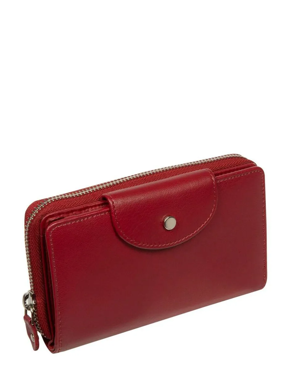 Pure Luxuries London 'Tara' Leather Purse Red New
