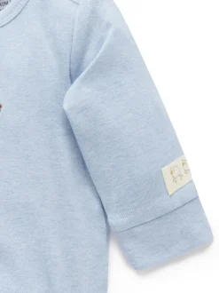 Purebaby Appliqué Bodysuit Blue Sale