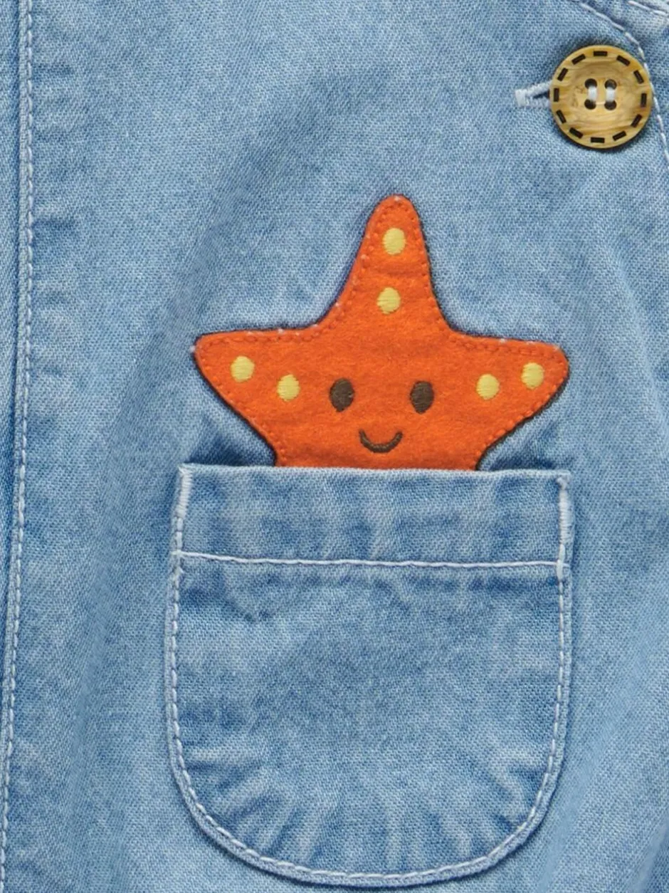 Purebaby Blue Dungaree And T-Shirt Set Clearance