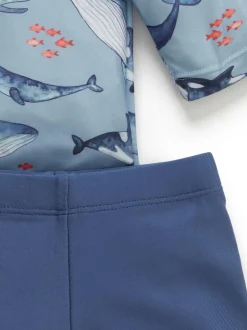 Purebaby Blue Long Sleeve Rashie Vest