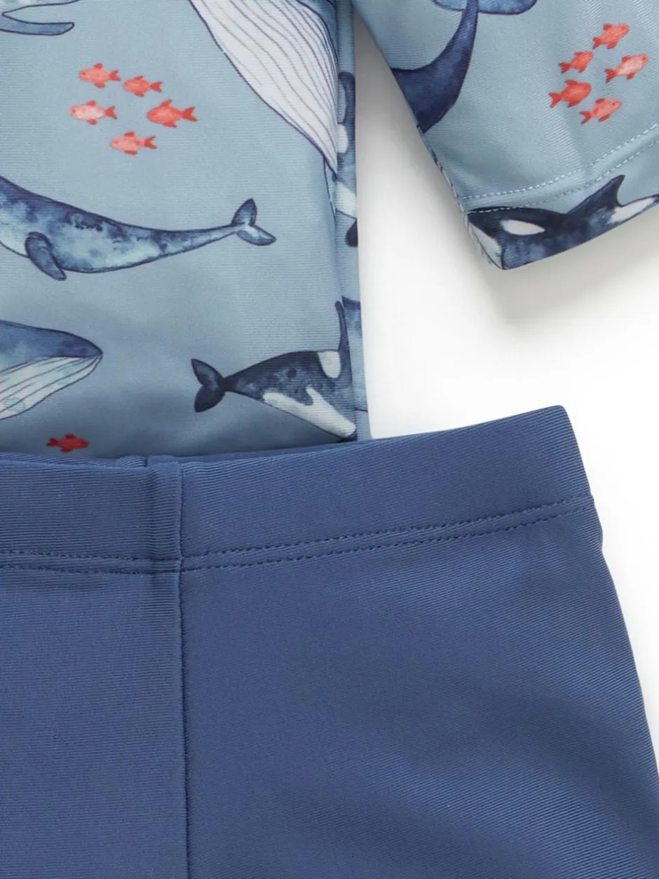 Purebaby Blue Long Sleeve Rashie Vest