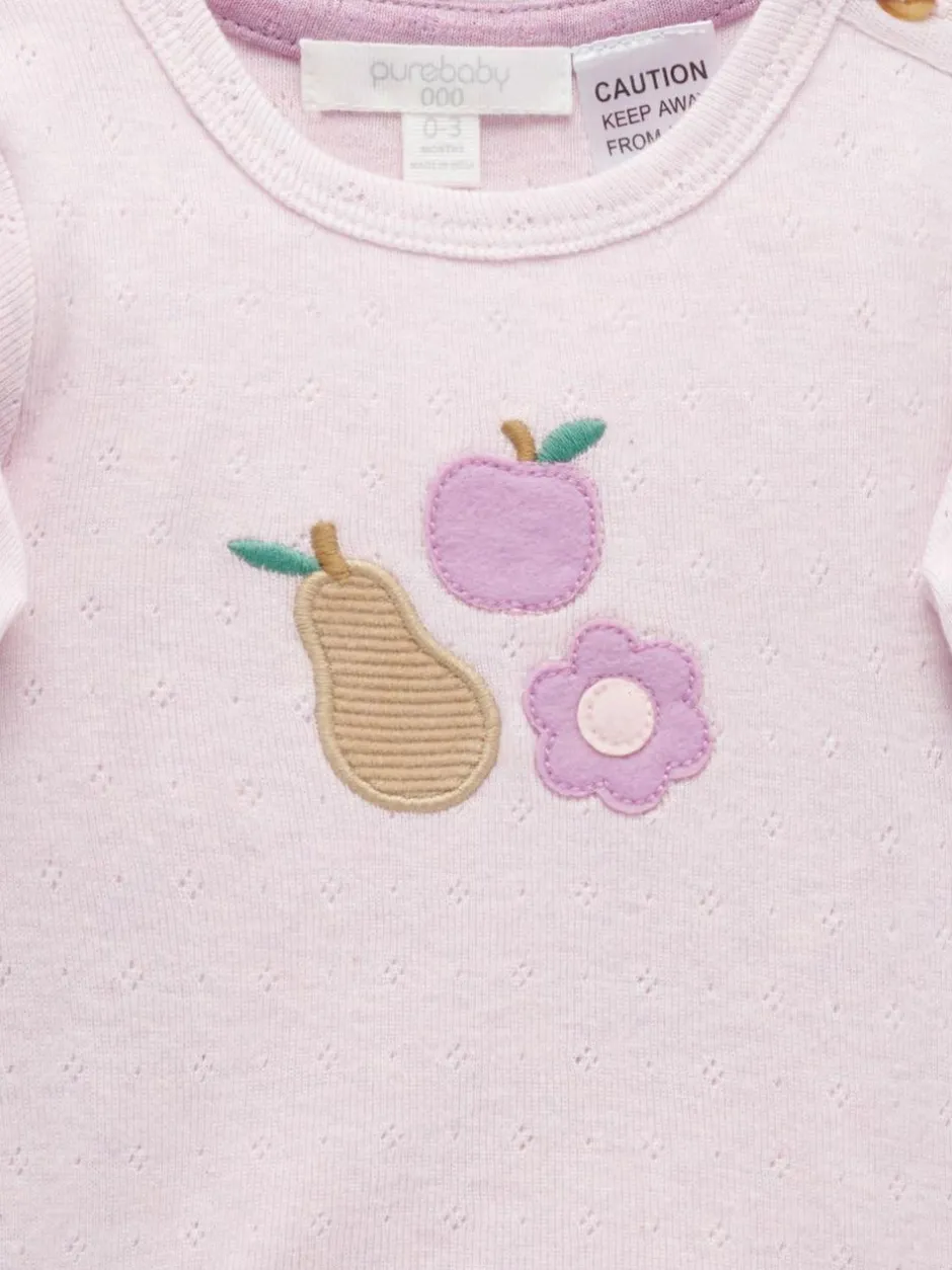 Purebaby Appliqué Bodysuit Pink light Sale