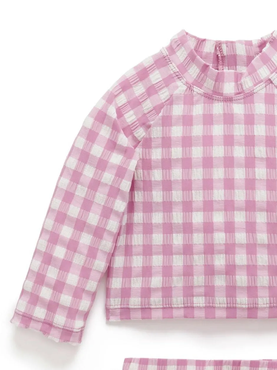 Purebaby Pink Long Sleeve Rashie Swim Set Sale