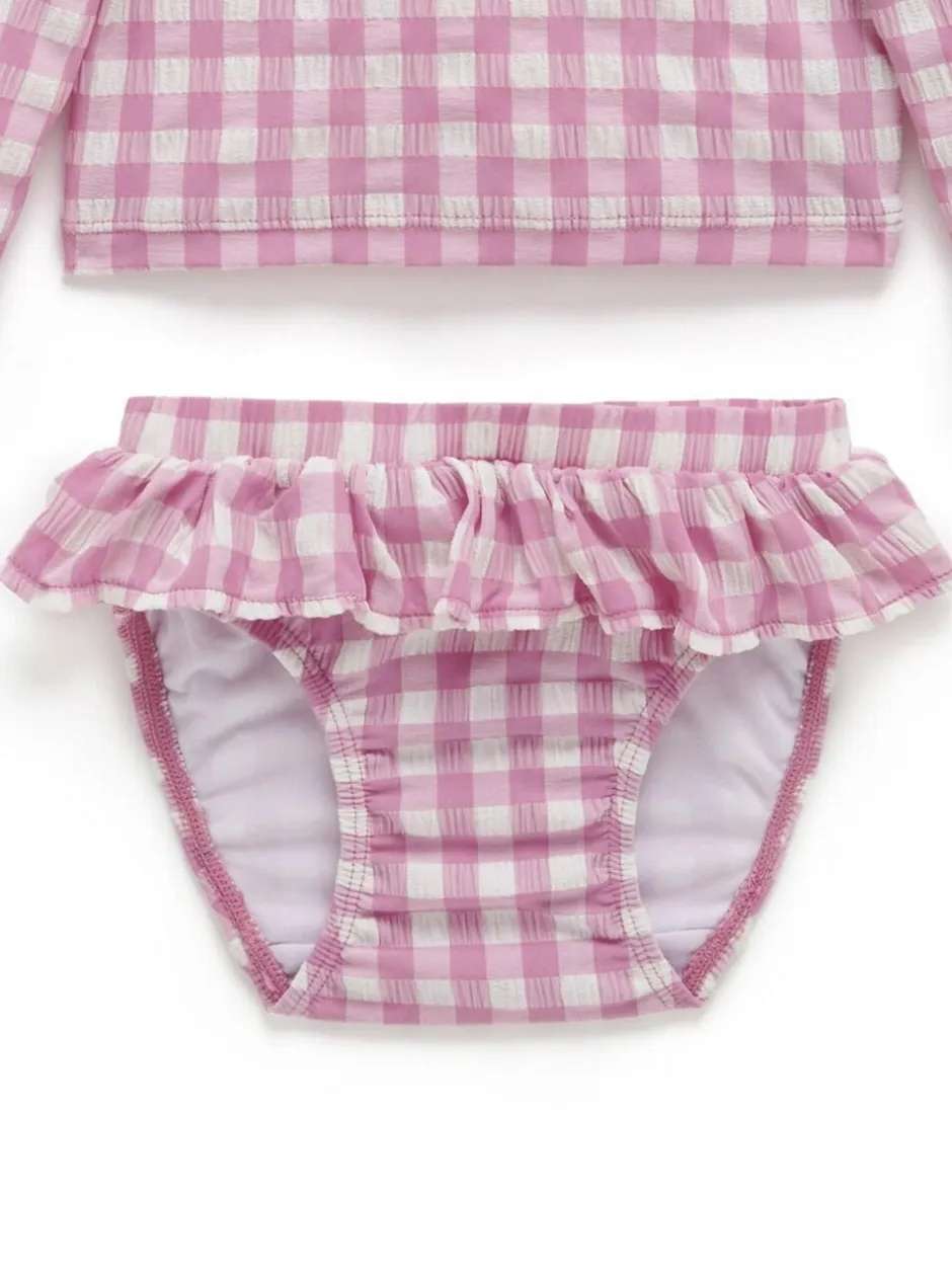 Purebaby Pink Long Sleeve Rashie Swim Set Sale