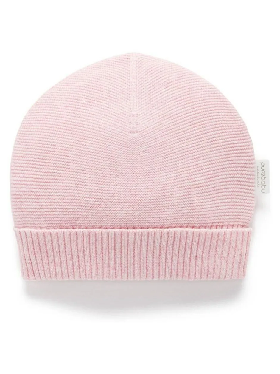 Purebaby Textured Beanie Pink New