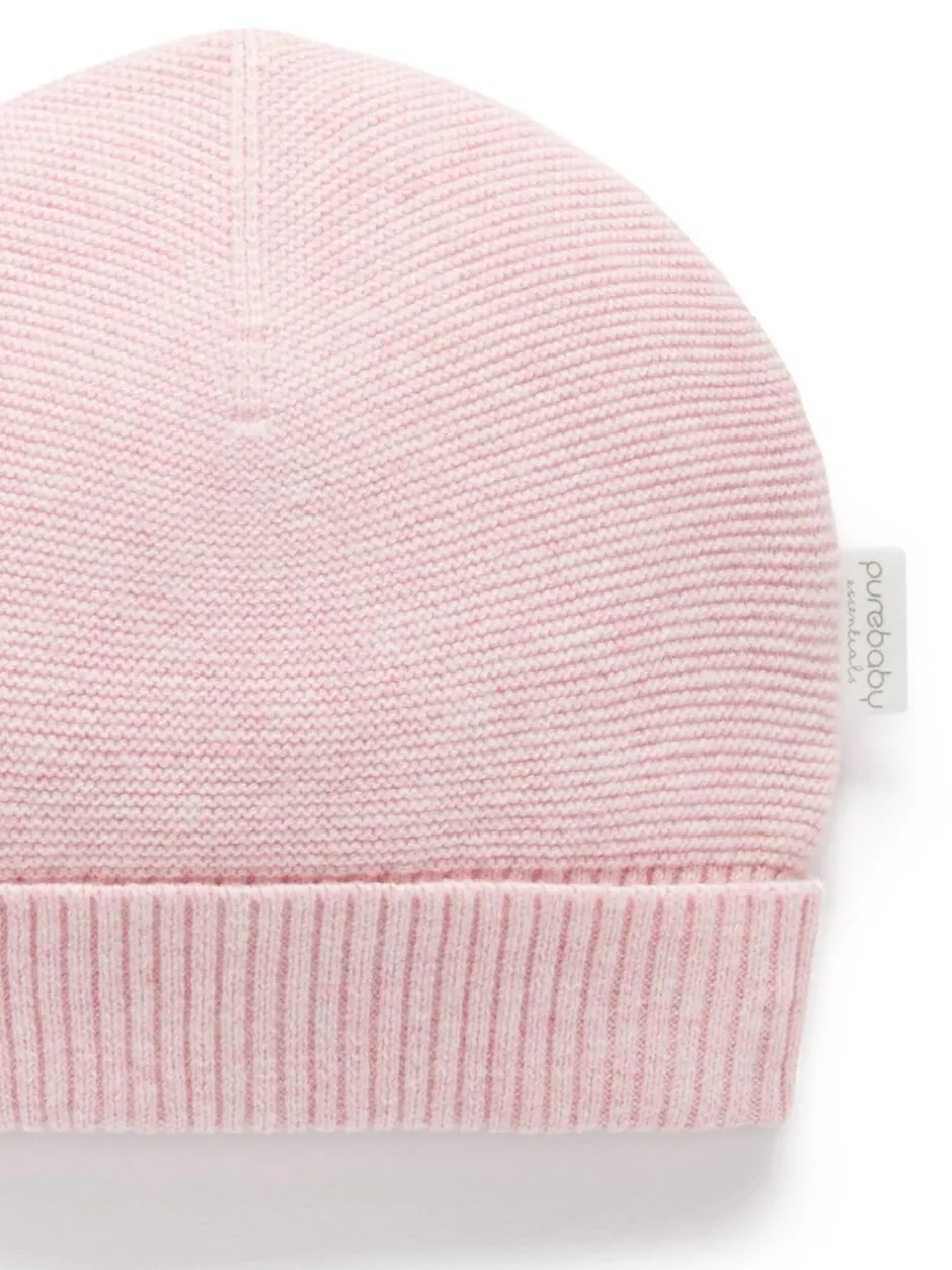 Purebaby Textured Beanie Pink New