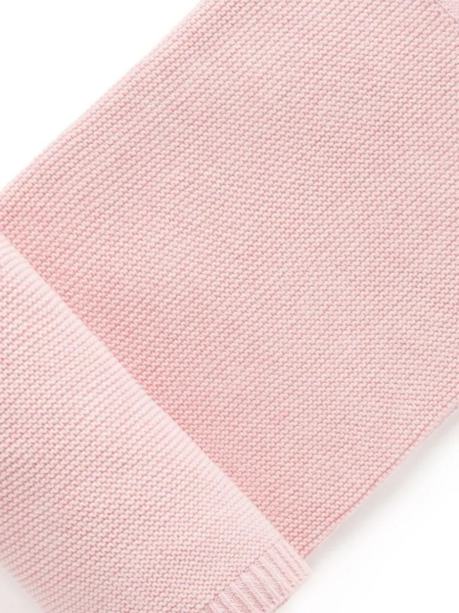 Purebaby Textured Knit 100% Cotton Blanket Pink Hot