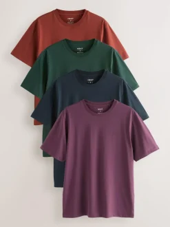 Next Purple / Navy Blue / Orange / Green Regular Fit T-Shirts 4 Pack Clearance