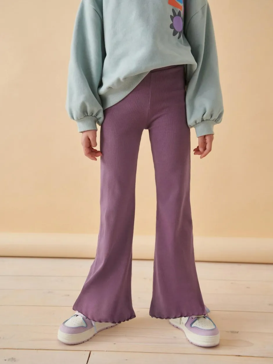 Next Purple 1 Pack Rib Flare Leggings (3-16yrs) Sale