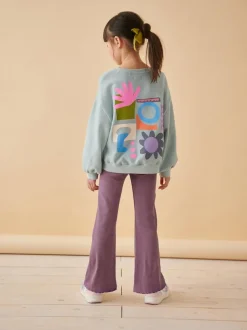 Next Purple 1 Pack Rib Flare Leggings (3-16yrs) Sale
