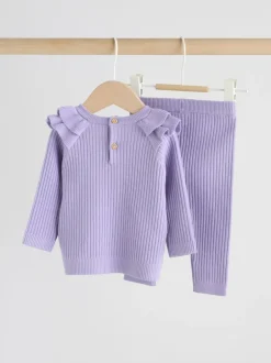 Next Purple Baby Knitted Jumper and Leggings Set 2 Piece (0mths-3yrs) Discount