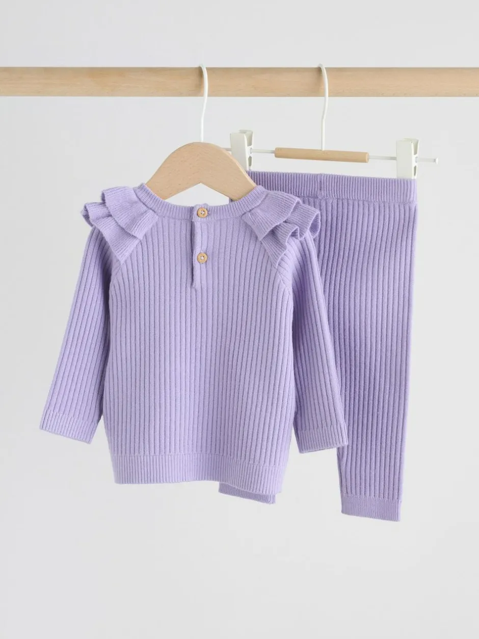 Next Purple Baby Knitted Jumper and Leggings Set 2 Piece (0mths-3yrs) Discount