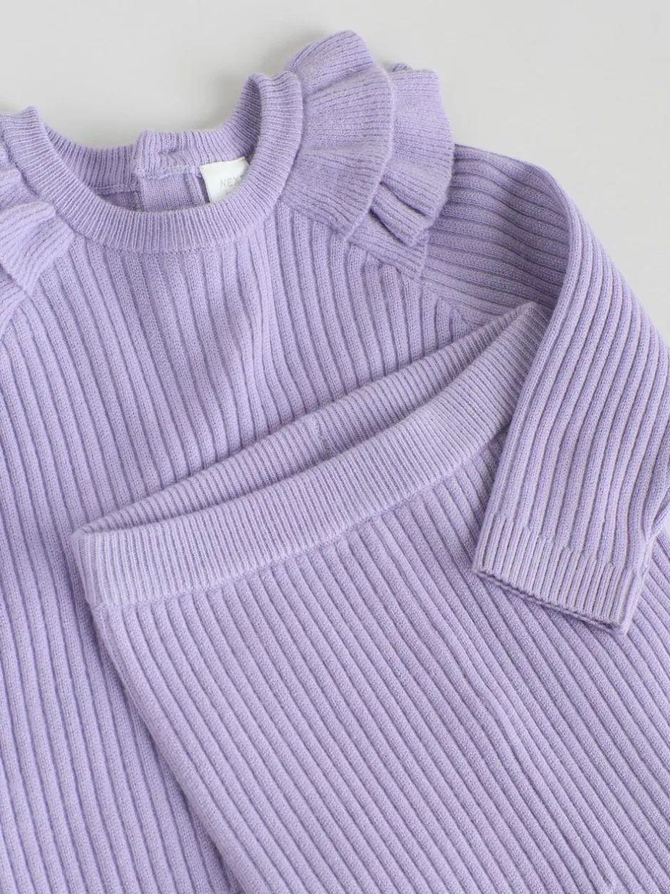 Next Purple Baby Knitted Jumper and Leggings Set 2 Piece (0mths-3yrs) Discount