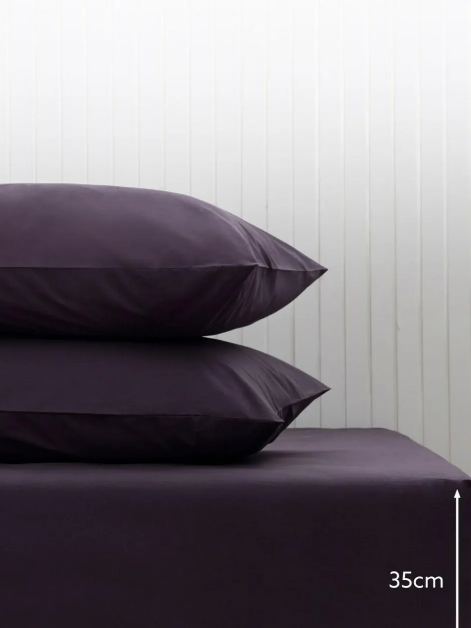 Next Purple Blackberry Cotton Rich Deep Fitted Bed Sheet Discount