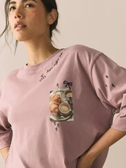 Next Purple Breakfast Short Sleeve Pyjamas